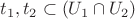 $t_{1},t_{2} \subset (U_{1} \cap U_{2})$