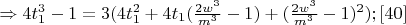 $\Rightarrow 4t_1^3-1=3(4t_1^2+4t_1(\frac{2w^3}{m^3}-1)+(\frac{2w^3}{m^3}-1)^2);  \eqno[40]$