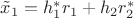 $\tilde{x}_1=h_1^*r_1+h_2 r_2^*$