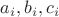 $  a_i , b_i , c_i $