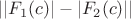 $||F_1(c)| - |F_2(c)||$