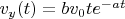 $v_y(t)=bv_0 t e^{-at}$