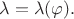 $\lambda=\lambda(\varphi).$