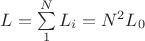 $ L = 
\sum\limits_{1}^N L_i = N^2 L_0 $