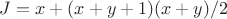 $J=x+(x+y+1)(x+y)/2$