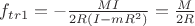 $f_{tr1}=-\frac{MI}{2R(I-mR^2)}=\frac{M}{2R}$
