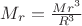 $M_r=\frac{Mr^3}{R^3}$