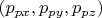 $(p_{px},p_{py},p_{pz})$