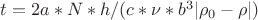 $t=2a*N*h/(c*\nu*b^3|\rho_0-\rho|)$