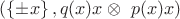 $( \left\lbrace \pm x\right\rbrace, q(x)x\otimes\ p(x)x)$