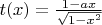 $t(x)=\frac{1-ax}{\sqrt{1-x^2}}$