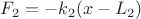 $F_2=-k_2(x-L_2)$