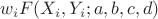 $w_i F(X_i,Y_i;a,b,c,d)$ $w_i F(X_i,Y_i;a,b,c,d)$