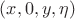$(x,0,y,\eta)$