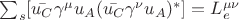 $\sum_{s}[ \bar{u_{C}} \gamma^\mu u_{A} (\bar{u_{C}} \gamma^\nu u_{A})^{*}]=L^{\mu \nu}_{e}$