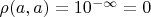 $\rho(a,a)=10^{-\infty}=0$