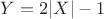 $Y=2|X|-1$