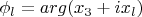 $\phi_l=arg(x_3+ix_l)$