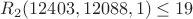 $R_2(12403,12088,1)\leq 19$