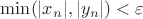 $\min(|x_n|, |y_n|) < \varepsilon$