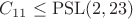 $C_{11} \leq \mathrm{PSL}(2, 23)$