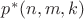 $p^*(n,m,k)$ $p^*(n,m,k)$