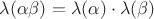 $\lambda(\alpha\beta)=\lambda(\alpha)\cdot\lambda(\beta)$