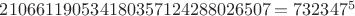 $210661190534180357124288026507=732347^5$