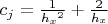 $c_j=\frac1{{h_x}^2}+\frac2{h_x}$