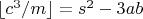 $\lfloor c^3/m \rfloor = s^2 - 3ab$