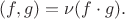 $(f,g)=\nu(f\cdot g).$