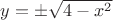 $y=\pm \sqrt{4-x^2}$