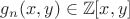 $g_n(x,y)\in\mathbb{Z}[x,y]$