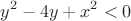 $$y^2-4y+x^2<0$$