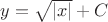 $y=\sqrt {|x|}+C$