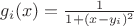 $g_i(x)=\frac{1}{1+(x-y_i)^2}$