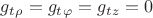 $g_t_{\rho}=g_t_{\varphi}=g_t_z=0$