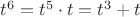 $t^6=t^5 \cdot t=t^3+t$