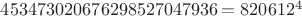 $453473020676298527047936=820612^4$