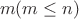$$m (m \leq n)$$ $$m (m \leq n)$$