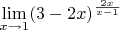 $\lim\limits_{ x\to\\1}(3-2x)^{\frac{2x}{x-1}}$