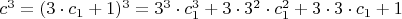 $c^3=(3\cdot c_1+1)^3=3^3\cdot c_1^3+3\cdot 3^2\cdot c_1^2+3\cdot 3\cdot c_1+1$
