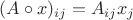 $(A \circ x)_{ij}=A_{ij} x_j$