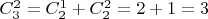 $C_3^2=C_2^1 + C_2^2=2+1=3$