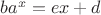 $ba^x=ex+d$