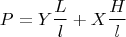 $$P=Y\frac{L}{l}+X\frac{H}{l}$$