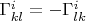 $\[\Gamma _{kl}^i =  - \Gamma _{lk}^i\]$