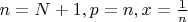 $n=N+1, p=n, x= \frac{1}{n}$