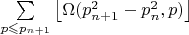 $\sum\limits_{p \leqslant p_{n+1}} \left\lfloor \Omega(p_{n+1}^2-p_n^2,p)\right\rfloor$