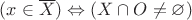 $(x\in\overline{X})\Leftrightarrow (X\cap O\ne\varnothing)$